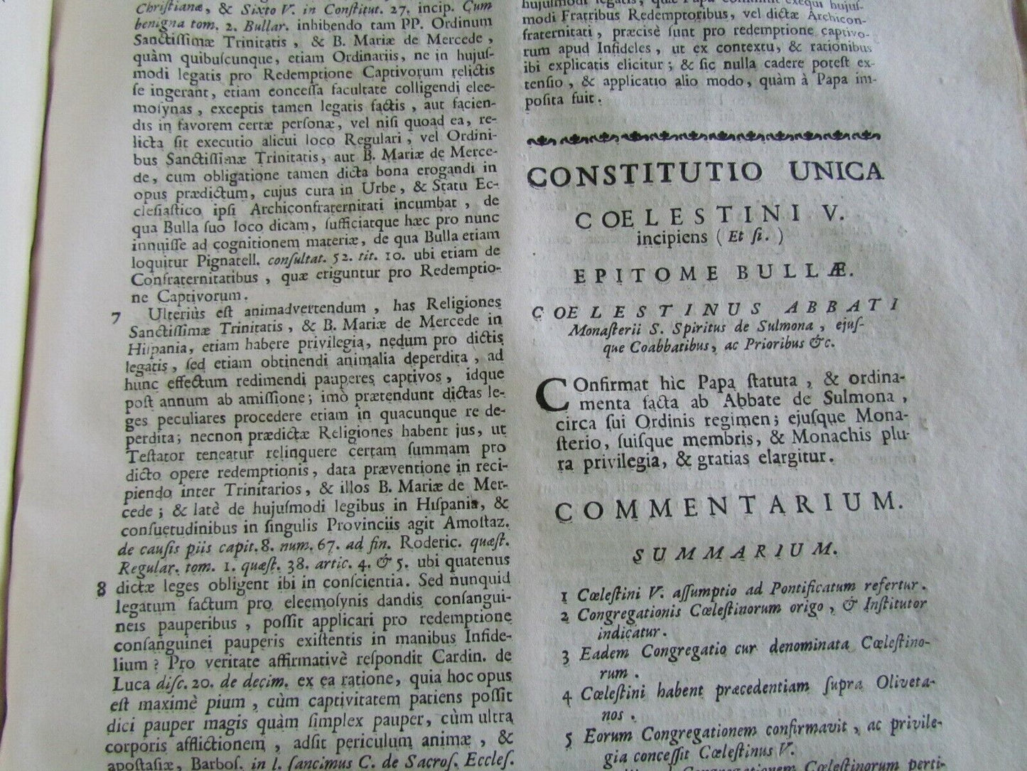 1729 ANTIQUE VELLUM BOUND FOLIO Commentaria ad constitutiones apostolicas VENICE