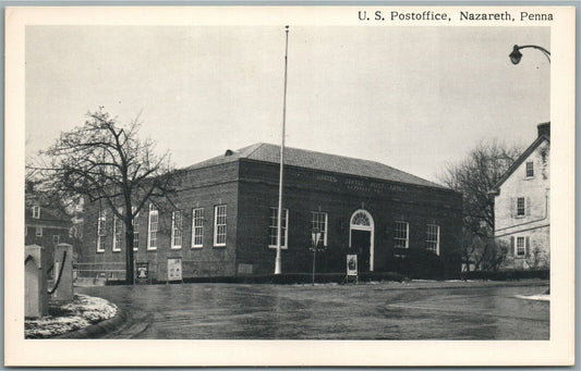 NAZARETH PA POST OFFICE VINTAGE POSTCARD