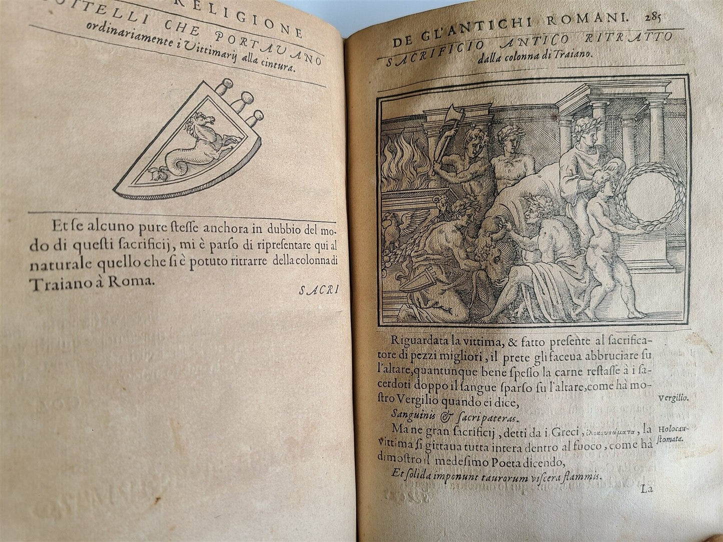 1571 DISCOURSE on ANCIENT RELIGION of ROMANS antique ILLUSTRATED