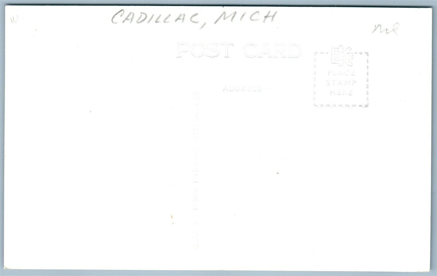 CADILLAC MI S.MITCHELL STREET VINTAGE REAL PHOTO POSTCARD RPPC