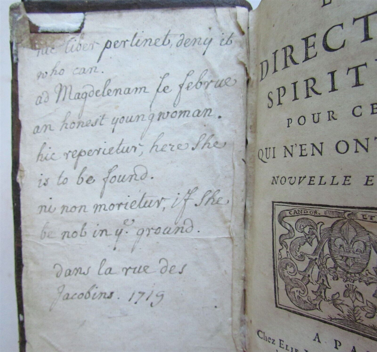 1692 Christian directory by French Jansenist theologian S.-M. Treuve antique