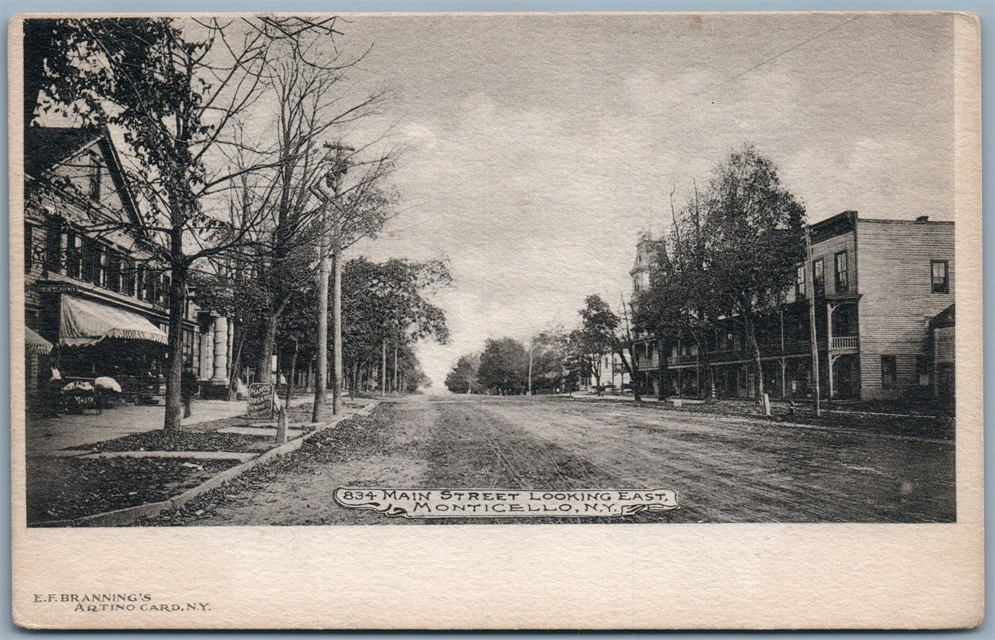 MONTICELLO SULLIVAN CO. NY MAIN STREET UNDIVIDED ANTIQUE POSTCARD