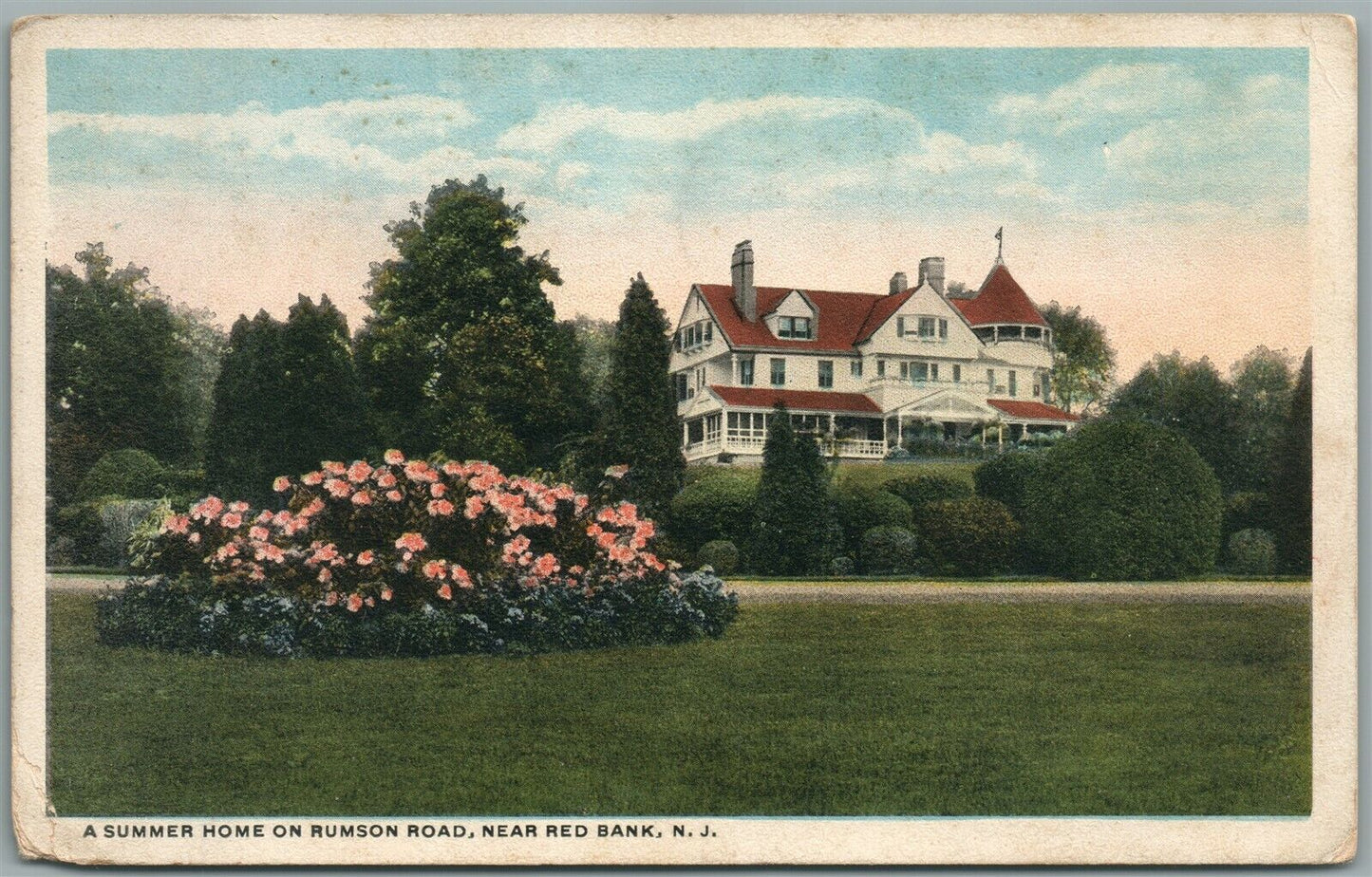 RED BANK NJ SUMMER HOME ON RUMSON ROAD ANTIQUE POSTCARD