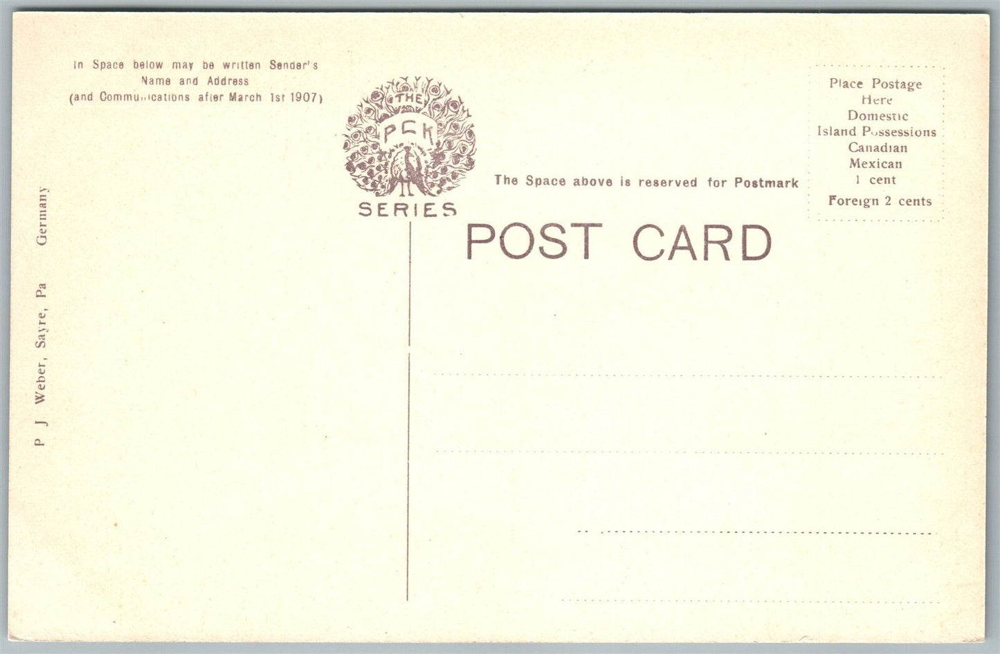 SAYRE PA KEYSTONE AVENUE ANTIQUE POSTCARD