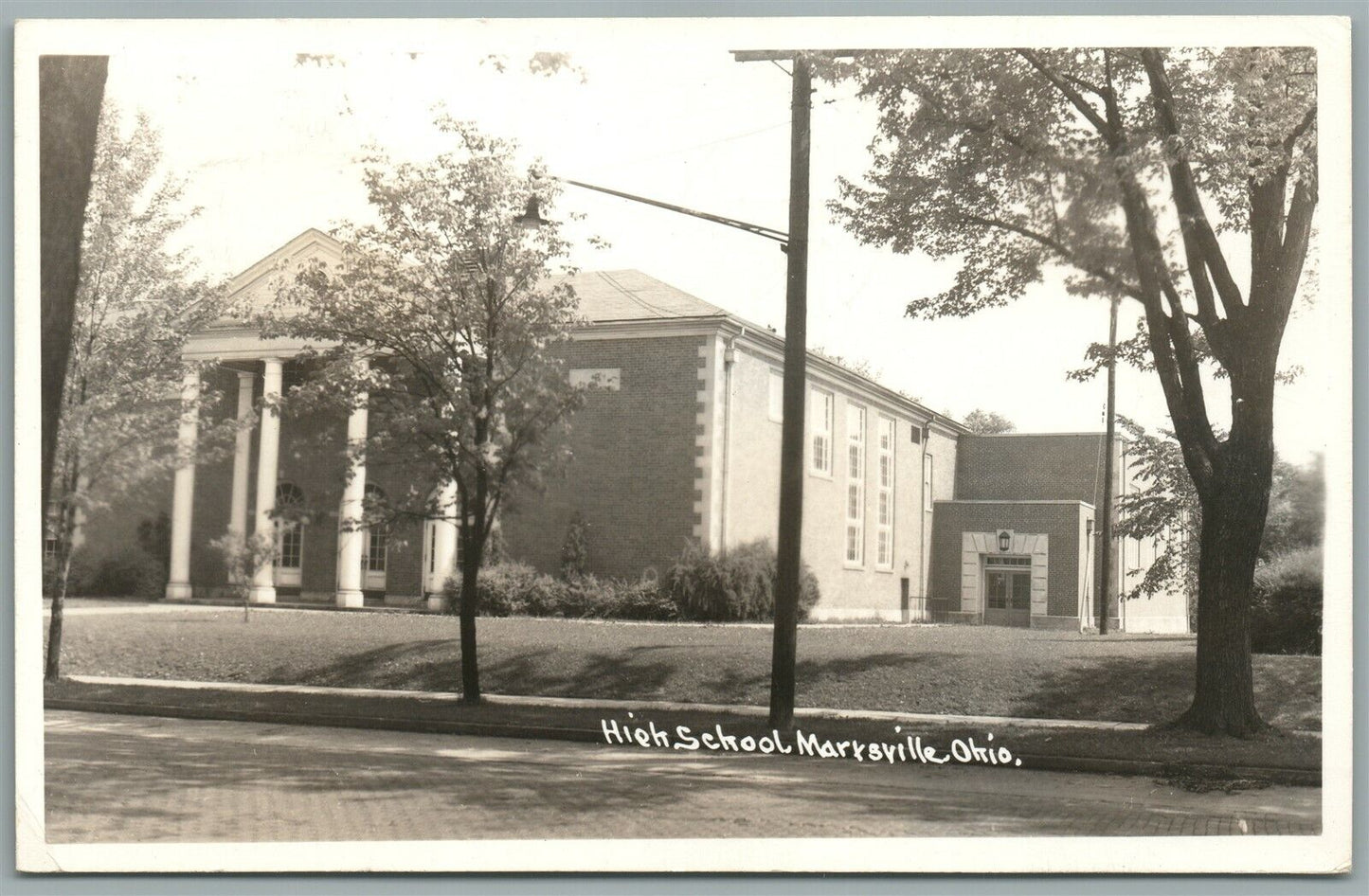 MARTSVILLE OH HIGH SCHOOL ANTIQUE REAL PHOTO POSTCARD RPPC