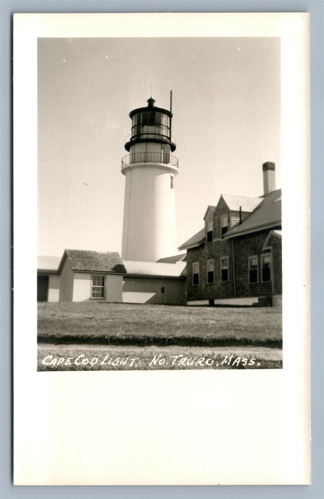 NO.TRURO MA CAPE COD LIGHTHOUSE VINTAGE REAL PHOTO POSTCARD RPPC