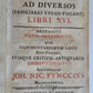 1739 CICERO EPISTOLARUM ad DIVERSOS antique M. TULLII CICERONIS