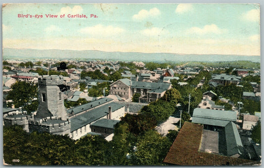 CARLISLE PA BIRD'S EYE VIEW 1913 ANTIQUE POSTCARD