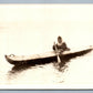 ESKIMO SKIN BOAT UMIAK VINTAGE REAL PHOTO POSTCARD RPPC