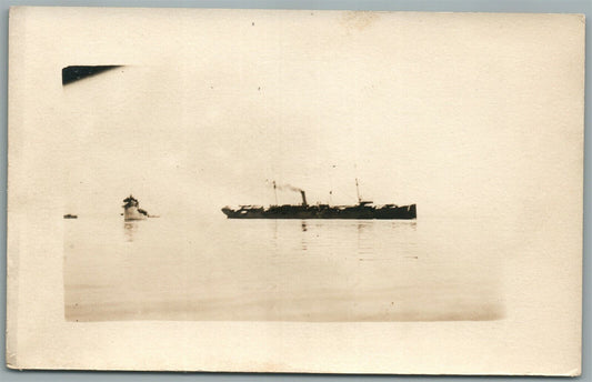 MILITARY SHIP US VINTAGE REAL PHOTO POSTCARD RPPC