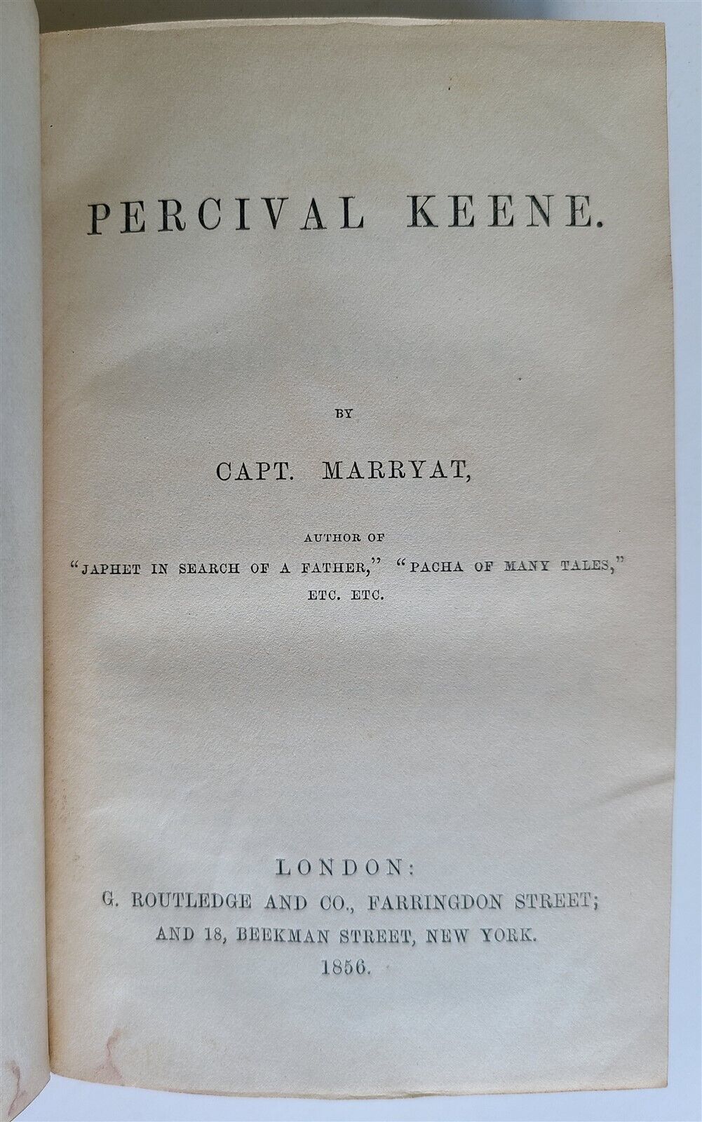 1856 PERCIVAL KEENE by CAPT. MARRAYT antique adventure novel