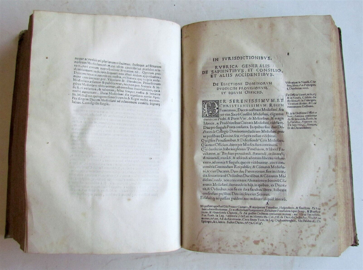 1552 MILAN HISTORY antique VELLUM BOUND FOLIO 16th CENTURY Statuti di Milano