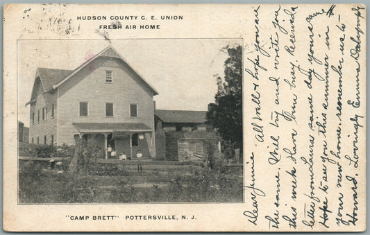 POTTERSVILLE NJ CAMP BRETT ANTIQUE POSTCARD