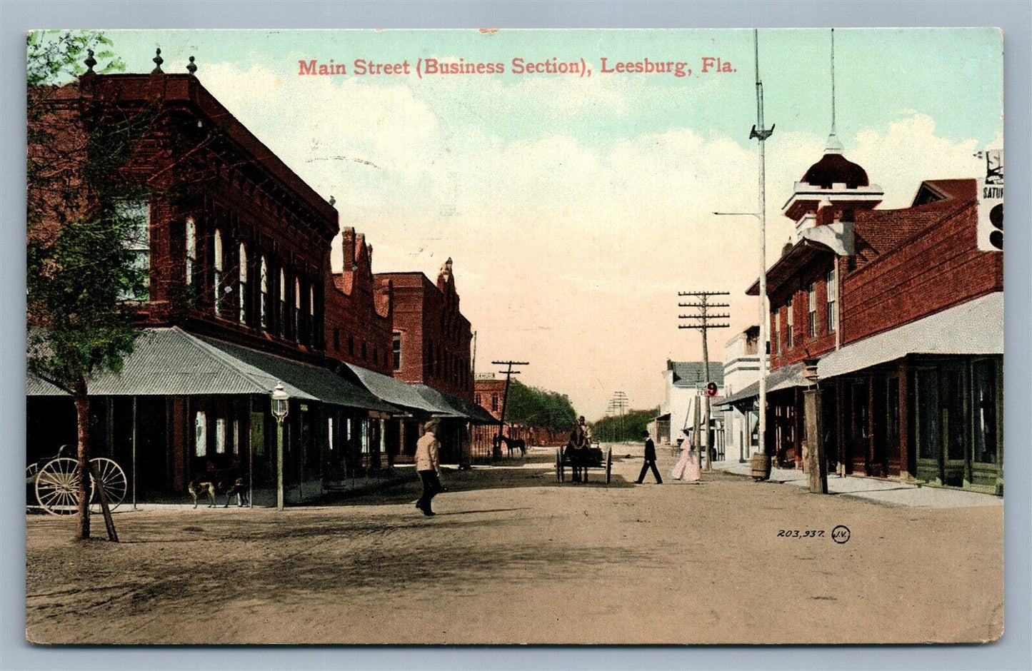 LEESBURG FL MAIN STREET ANTIQUE POSTCARD