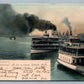 DETROIT MI TASHMOO OFF FOR A CRUISE 1906 ANTIQUE POSTCARD ship