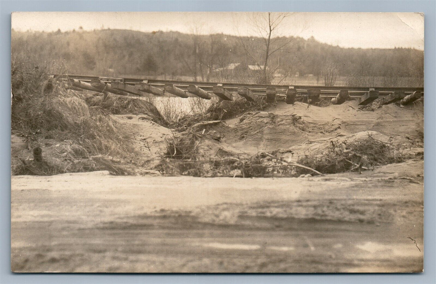 1913 RAILROAD RAILWAY WRECK ANTIQUE REAL PHOTO POSTCARD RPPC