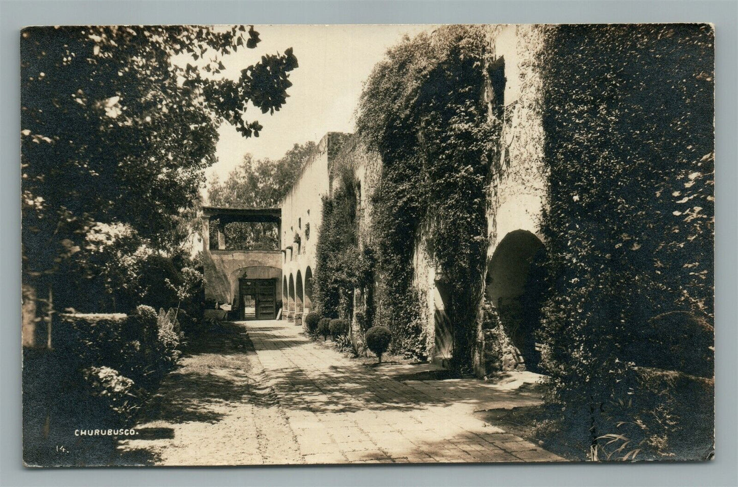 MEXICO CHURUBUSCO VINTAGE REAL PHOTO POSTCARD RPPC w/ STAMPS