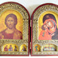 GREEK ORTHODOX ICON DIPTYCH on WOOD of JESUS & HOLY VIRGIN