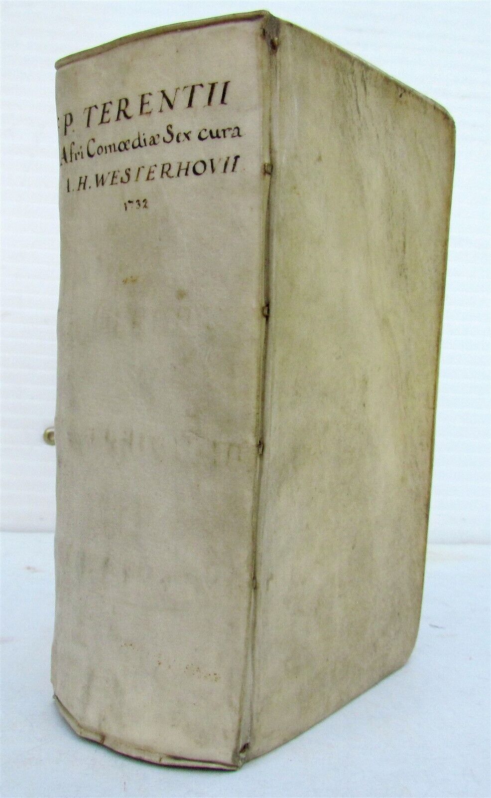 1732 TERENCE COMEDIES POETRY antique P Terentius Afer VELLUM BINDING