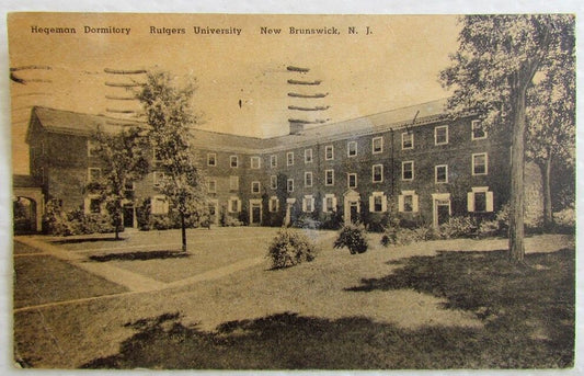 HEGEMAN DORMITORY RUTGERS UNIVERSITY NEW BRUNSWICK N.J. VINTAGE POSTCARD