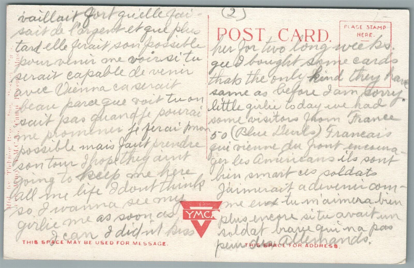 CAMP DEVENS MA REMOUNT DEPOT YMCA HUT ANTIQUE POSTCARD