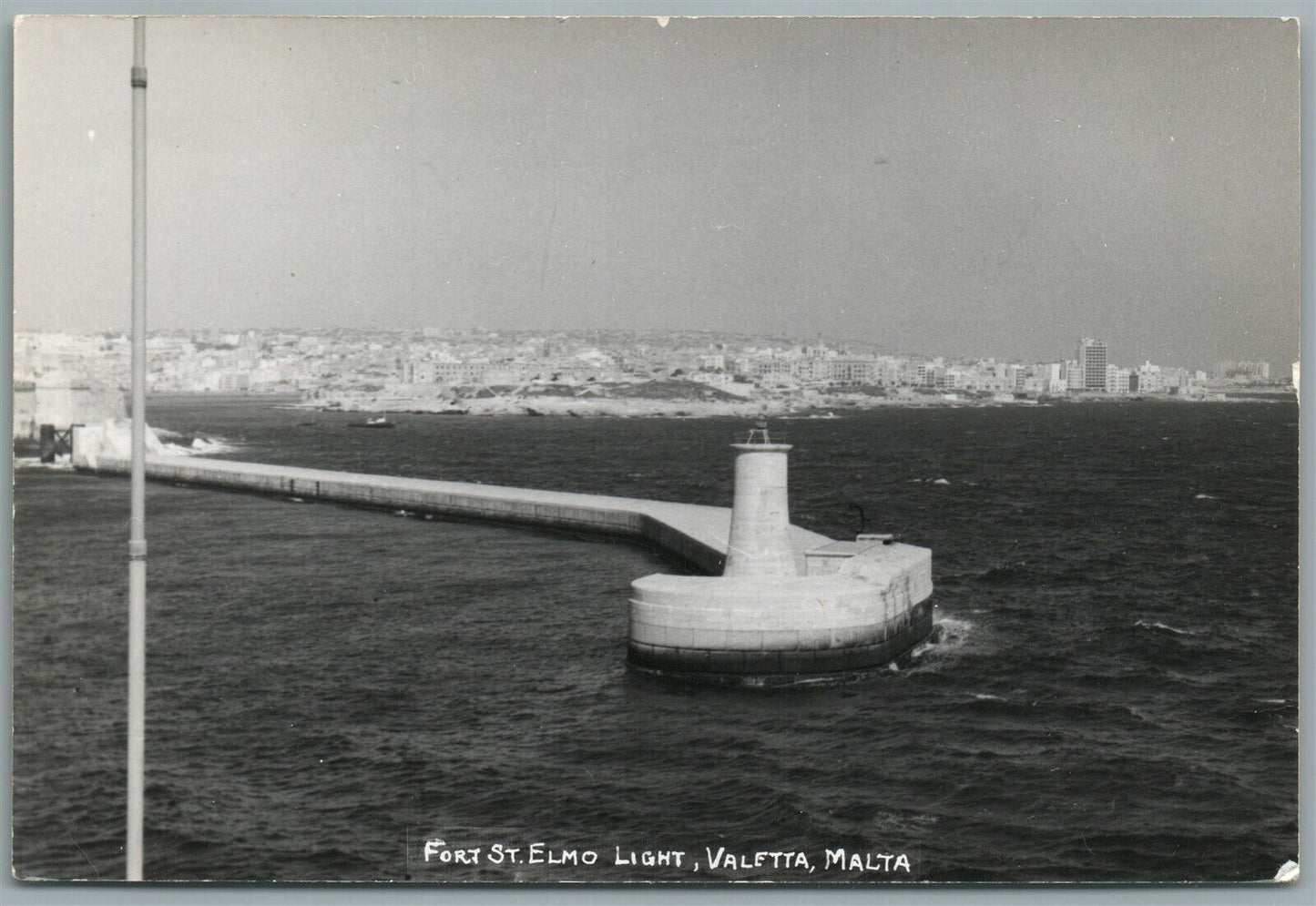 VALETTA MALTA FORT ST.ELMO LIGHT VINTAGE REAL PHOTO POSTCARD RPPC