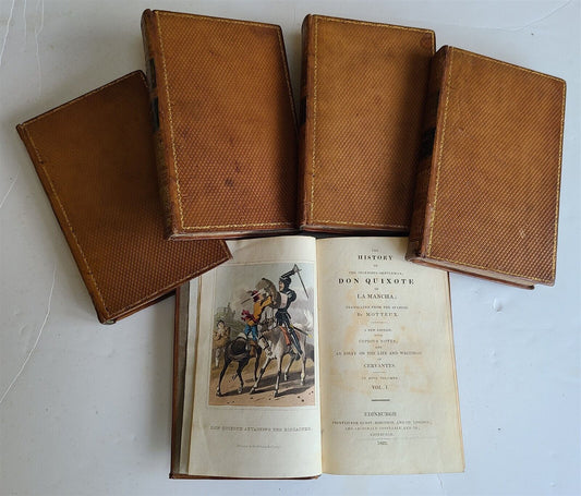 1822 DON QUIXOTE DE LA MANCHA by CERVANTES 5 VOLUMES SET antique in ENGLISH