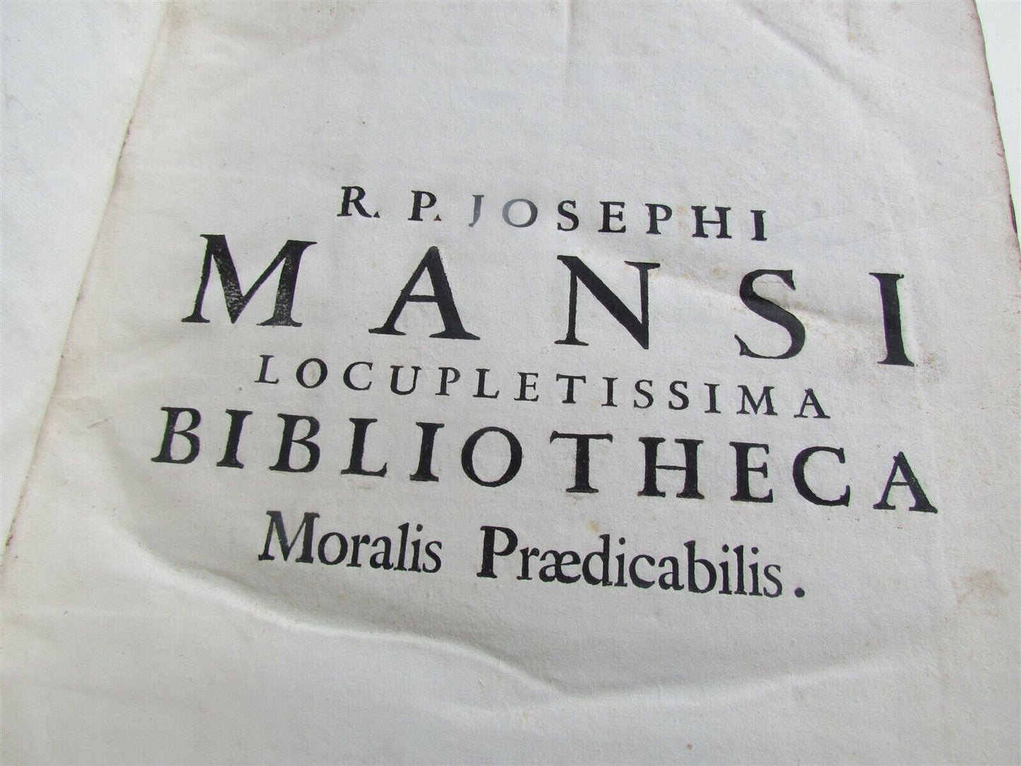 1722 VELLUM BINDING MASSIVE FOLIO J.Mansi CONGREGATIONIS ORATORII ANTIQUE Vol. 1