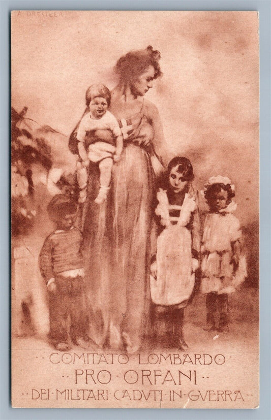 SPANISH WWI ORPHANS ANTIQUE POSTCARD