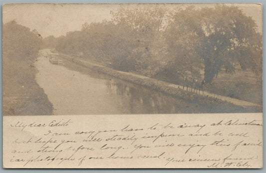 LAMBERTVILLE NJ THE CANAL ANTIQUE REAL PHOTO POSTCARD RPPC