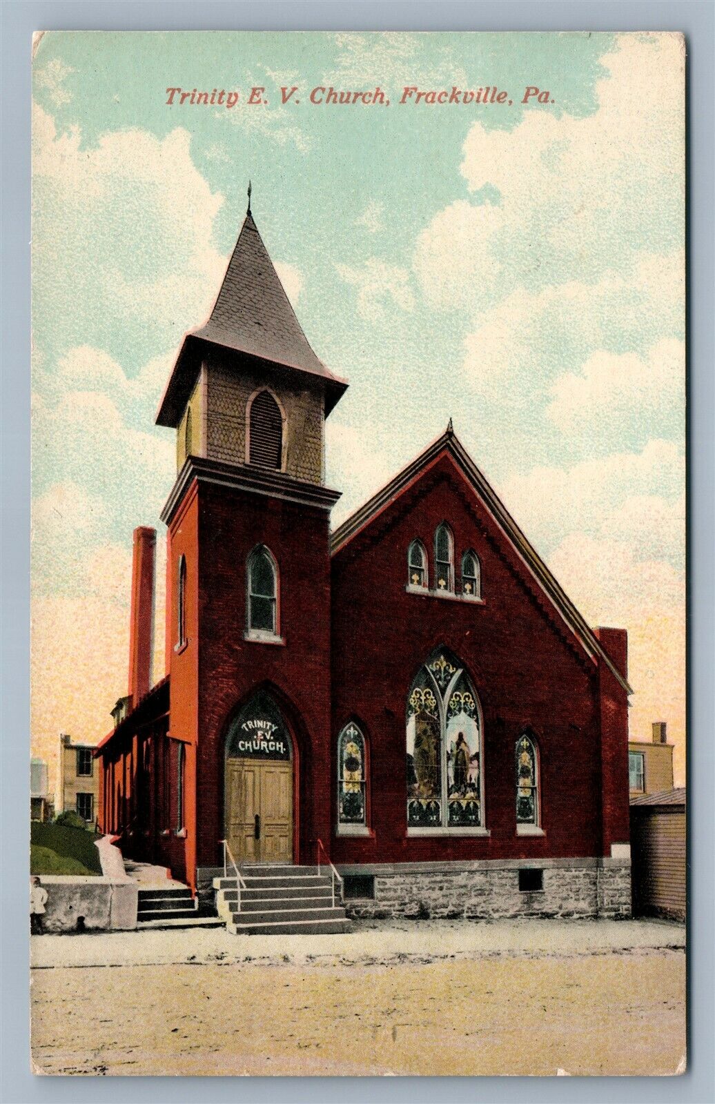 FRACKVILLE PA TRINITY CHURCH ANTIQUE POSTCARD