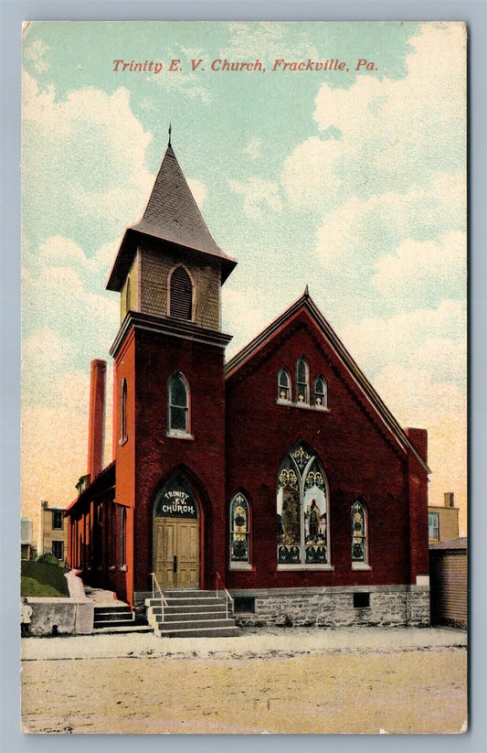 FRACKVILLE PA TRINITY CHURCH ANTIQUE POSTCARD