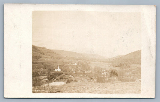 FRANKLIN FORKS PA BIRD'S EYE VIEW ANTIQUE REAL PHOTO POSTCARD RPPC