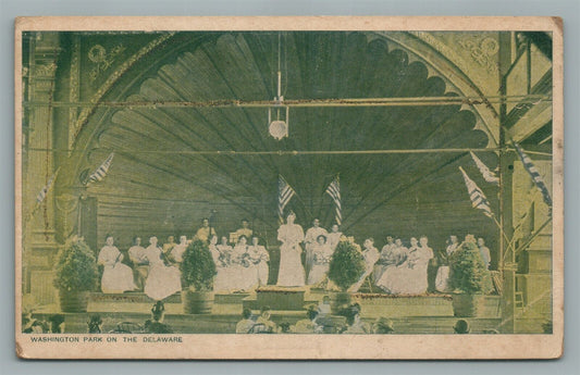 WESTVILLE NJ WASHINGTON PARK ON DELAWARE PATRIOTIC ANTIQUE POSTCARD