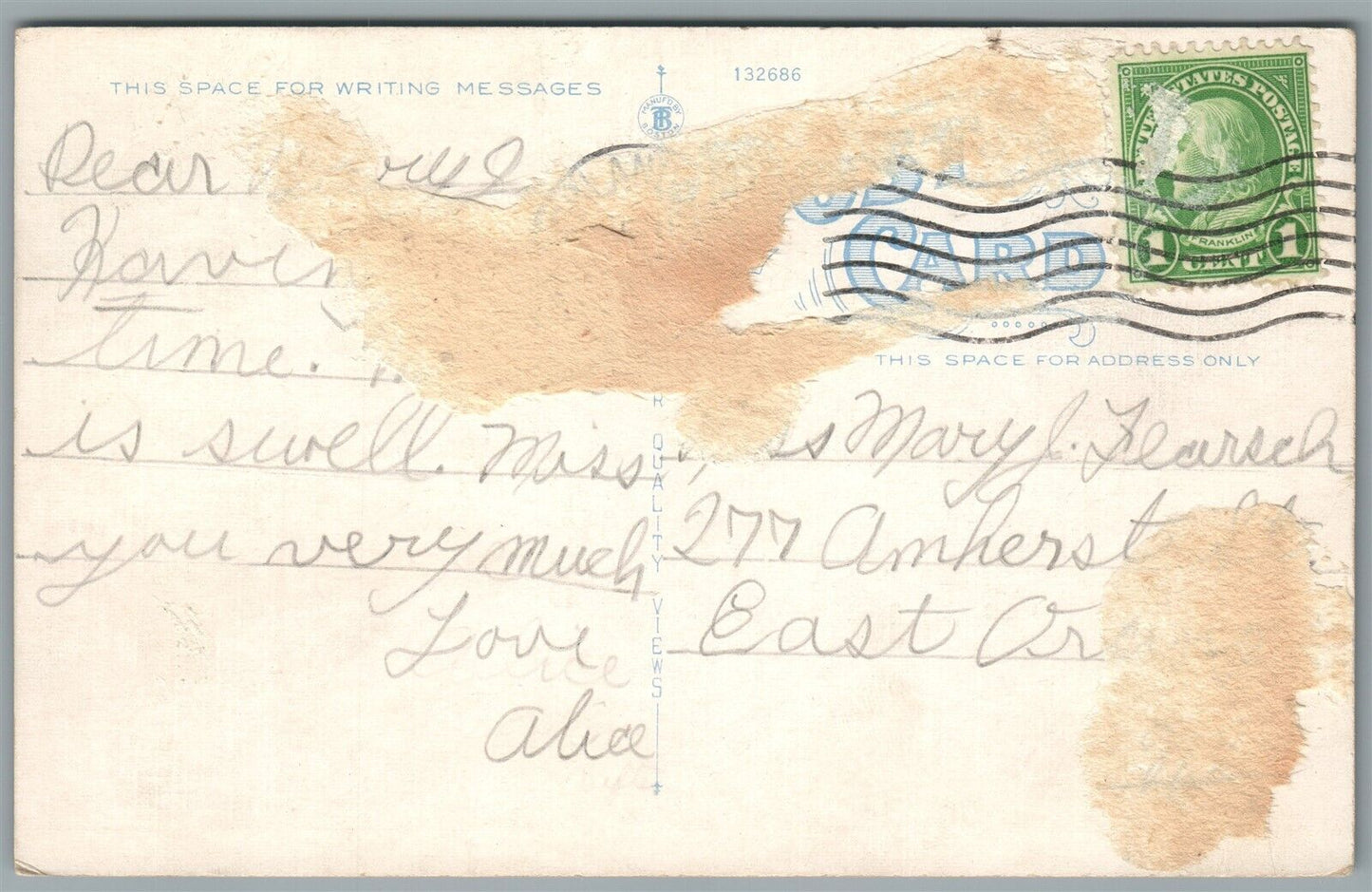 HIGHLANDS NJ CHURCH OF OUR LADY OF PERPETUAL HELP ANTIQUE POSTCARD