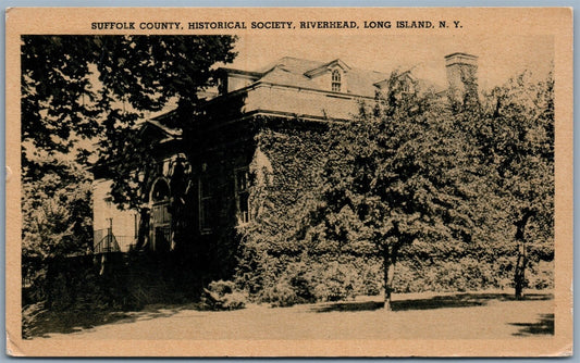 RIVERHEAD LONG ISLAND NY SUFFOLK CO HISTORICAL SOCIETY 1939 VINTAGE POSTCARD