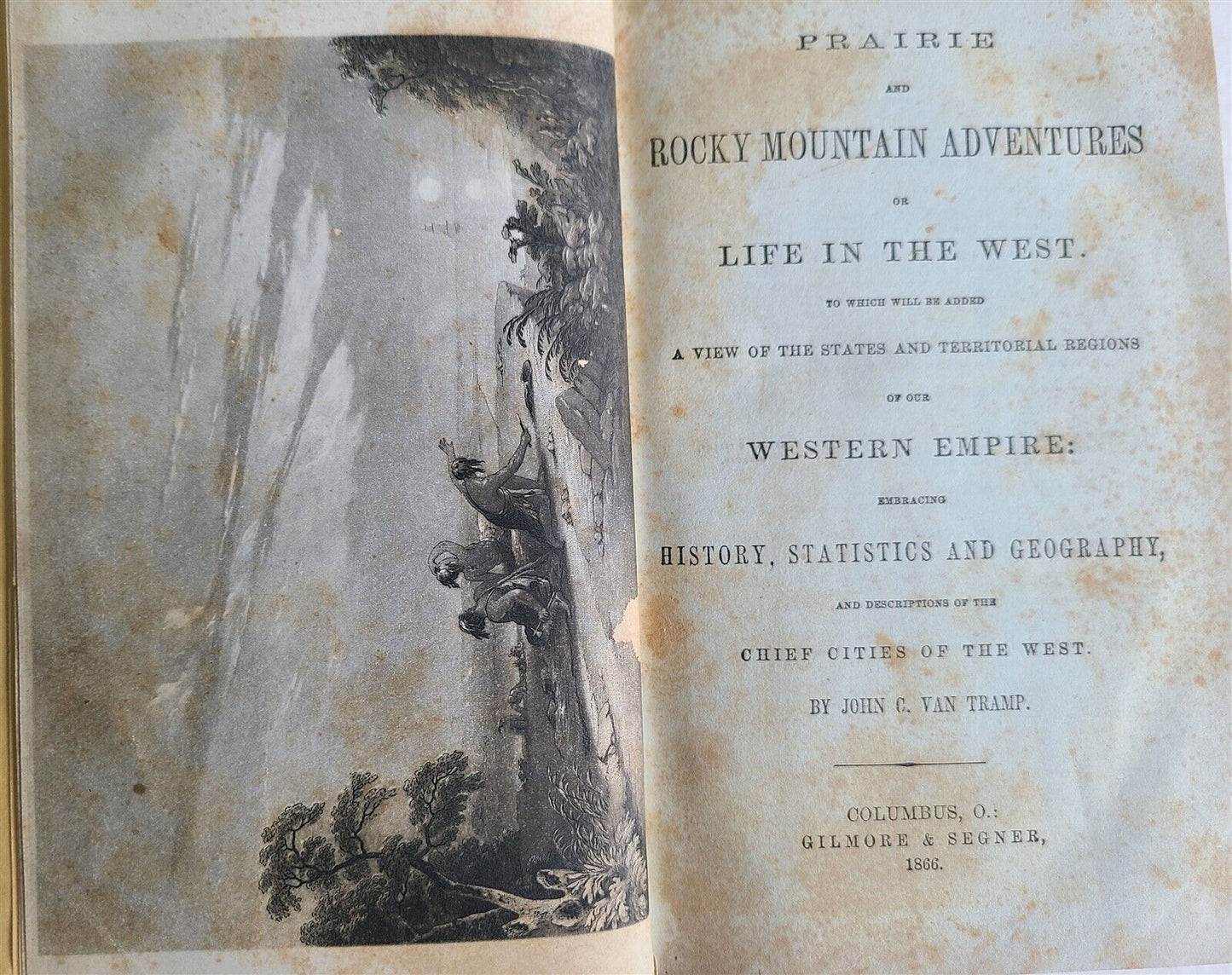 1866 PRAIRIE & ROCKY MOUNTAIN ADVENTURES or LIFE in the WEST antique ILLUSTRATED