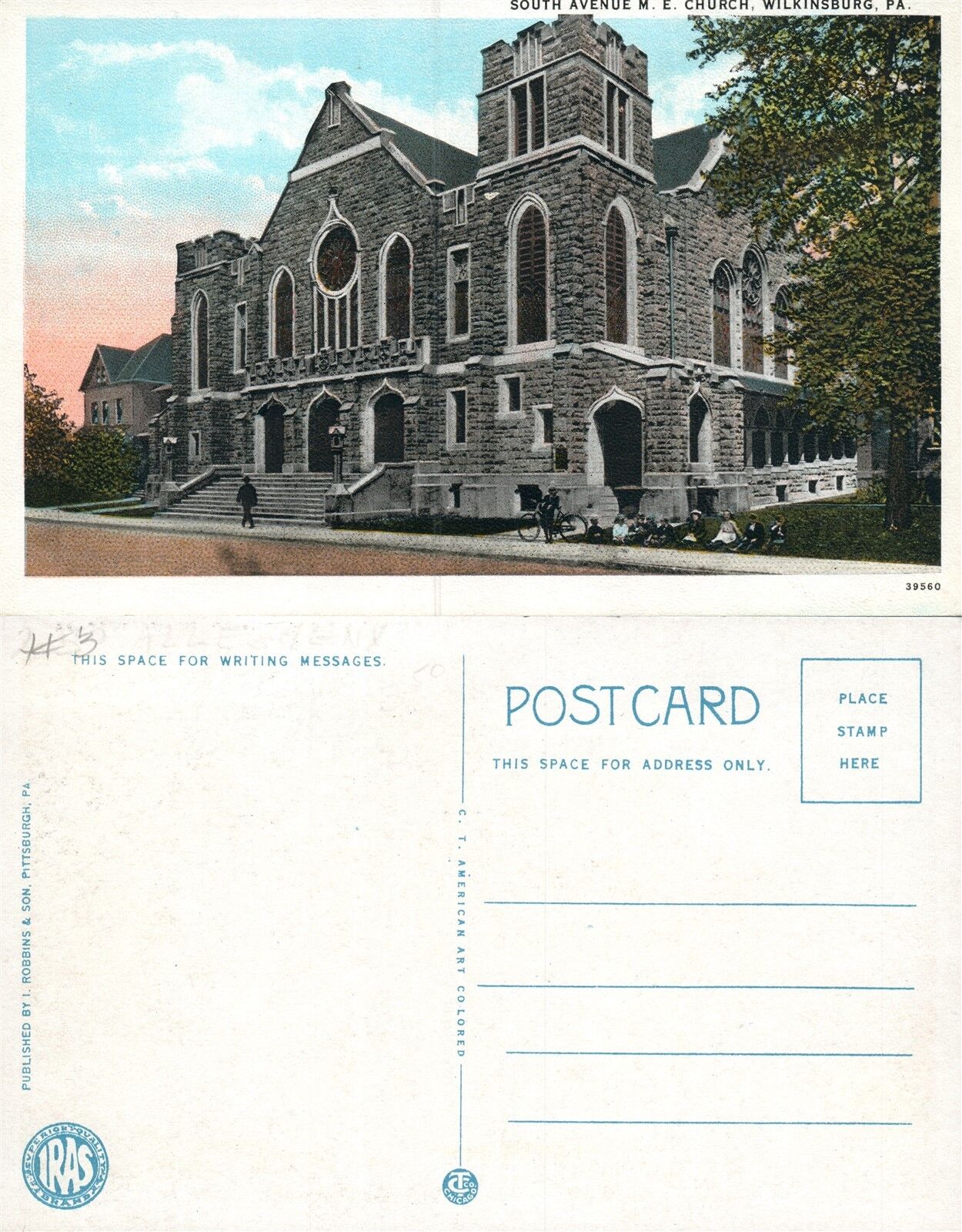 WILKINSBURG PA SOUTH AVENUE M.E. CHURCH ANTIQUE POSTCARD