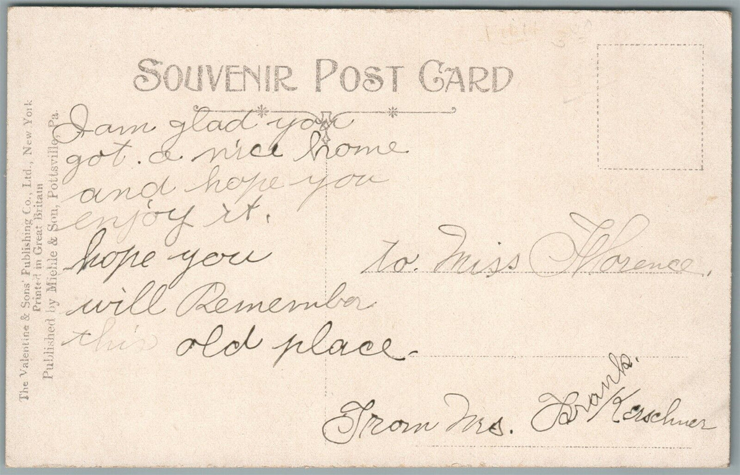 POTTSVILLE PA THE LAKE THUMBLING RUN ANTIQUE POSTCARD