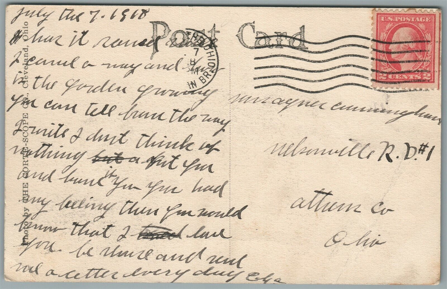 ALL-AMERICAN FOOTBALL PLAYERS CAMP SHERMAN CHILLICOTHE OH ANTIQUE POSTCARD