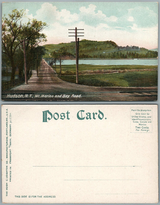 HUDSON N.Y. MT.MERINO & BAY ROAD ANTIQUE POSTCARD