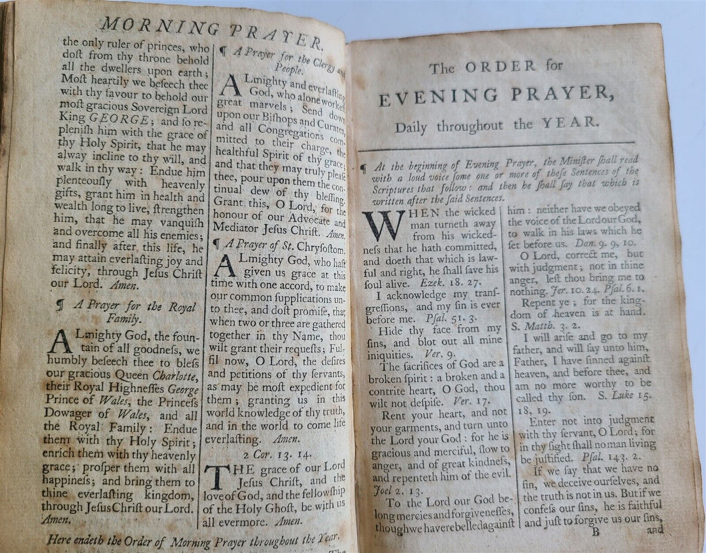 1762 BOOK OF COMMON PRAYER in ENGLISH w/ PSALMS of DAVID ANTIQUE