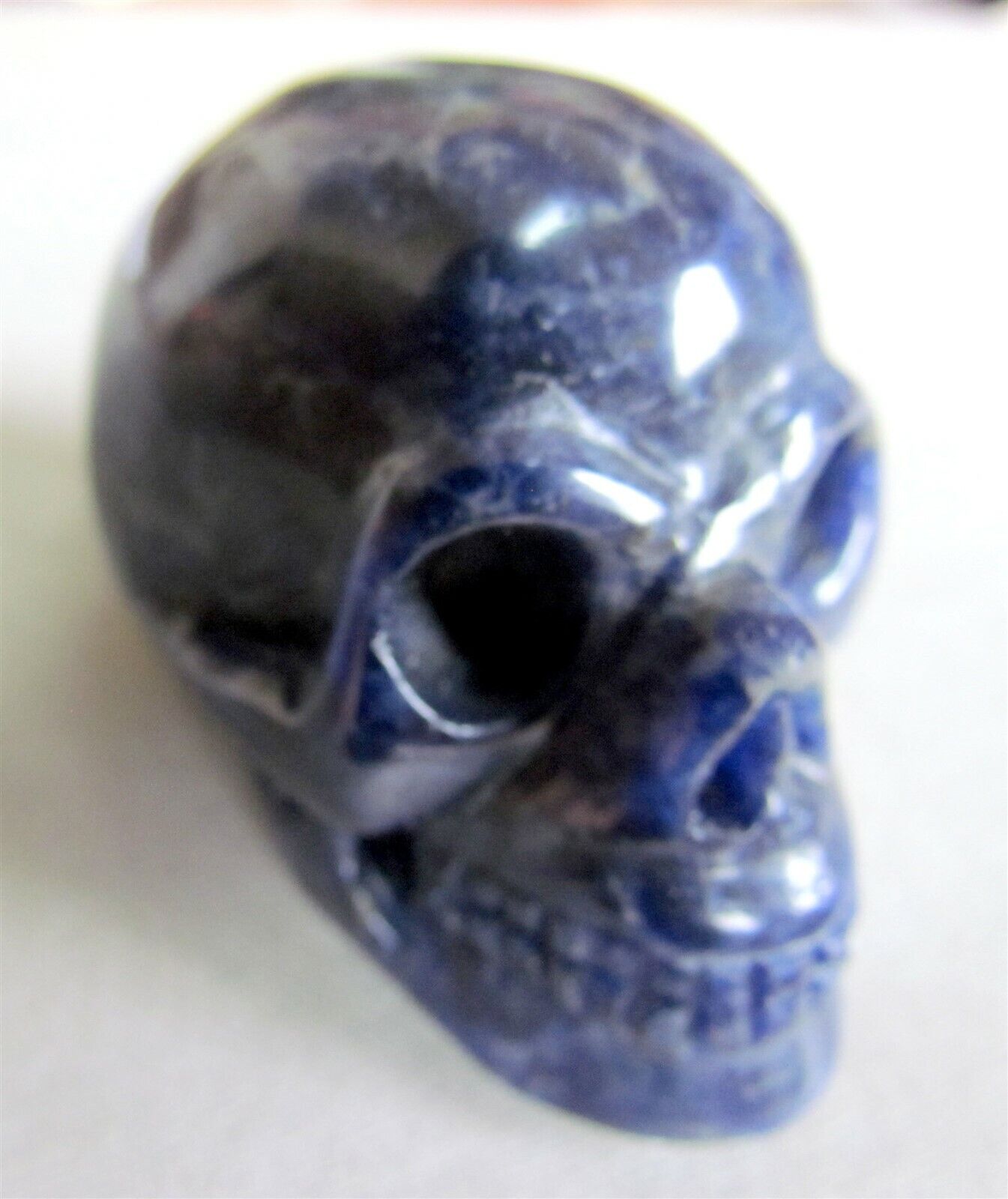 SKULL HAND CARVED OF LAPIS vintage carving