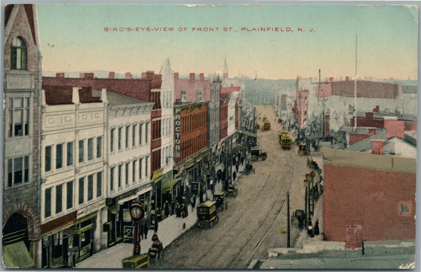 PLAINFIELD NJ FRONT STREET ANTIQUE POSTCARD