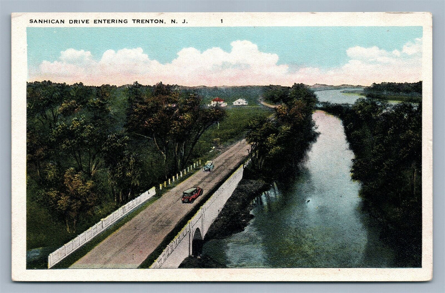 TRENTON NJ SANHICAN DRIVE ANTIQUE POSTCARD