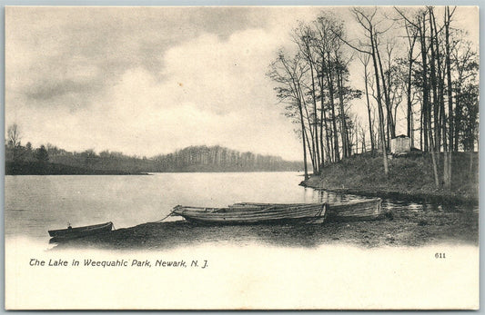 NEWARK NJ LAKE in WEEQUAHIC UNDIVIDED ANTIQUE POSTCARD