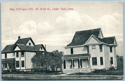 CEDAR FALLS IA 1117 & 1123 W. 22nd STREET ANTIQUE POSTCARD