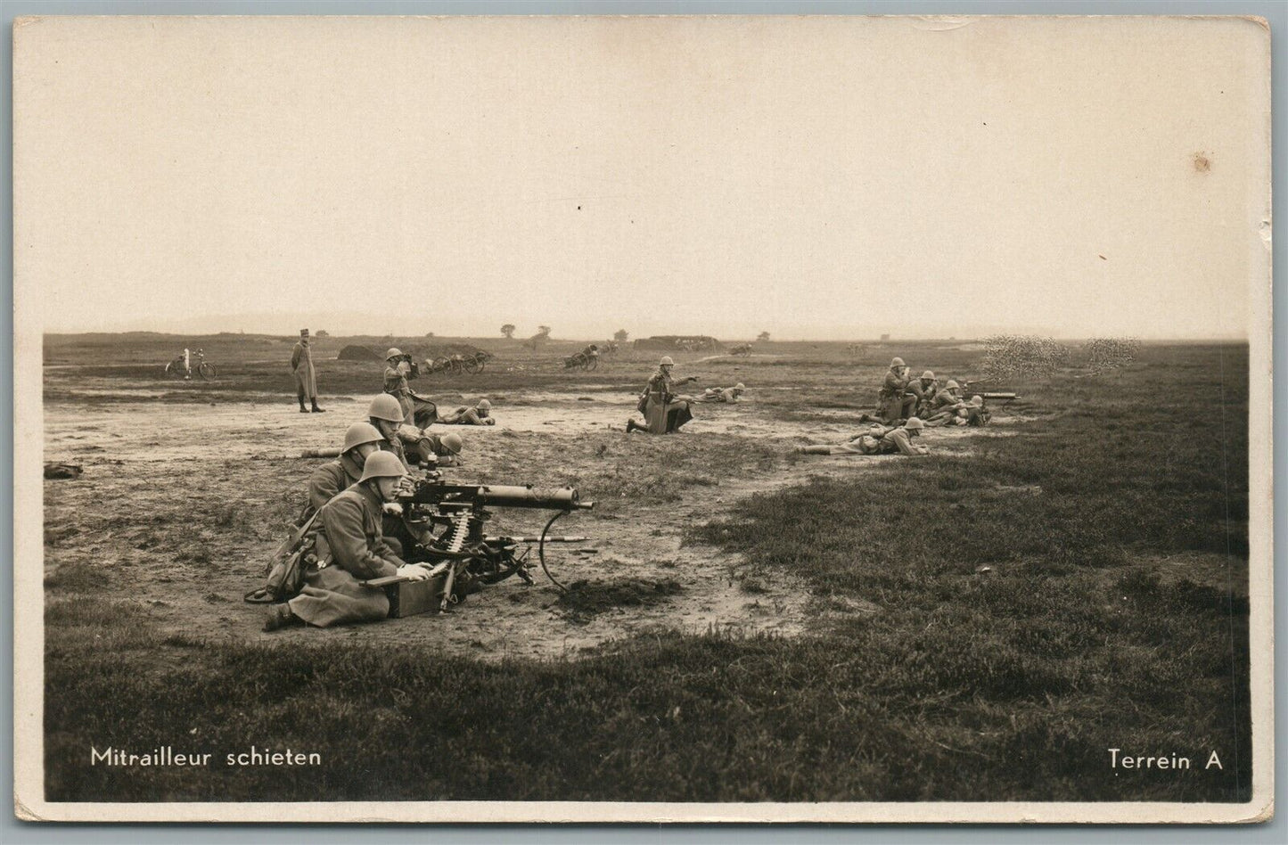 NETHERLANDS MILITARY MACHINE GUN WWII ERA VINTAGE 1940 REAL PHOTO POSTCARD RPPC