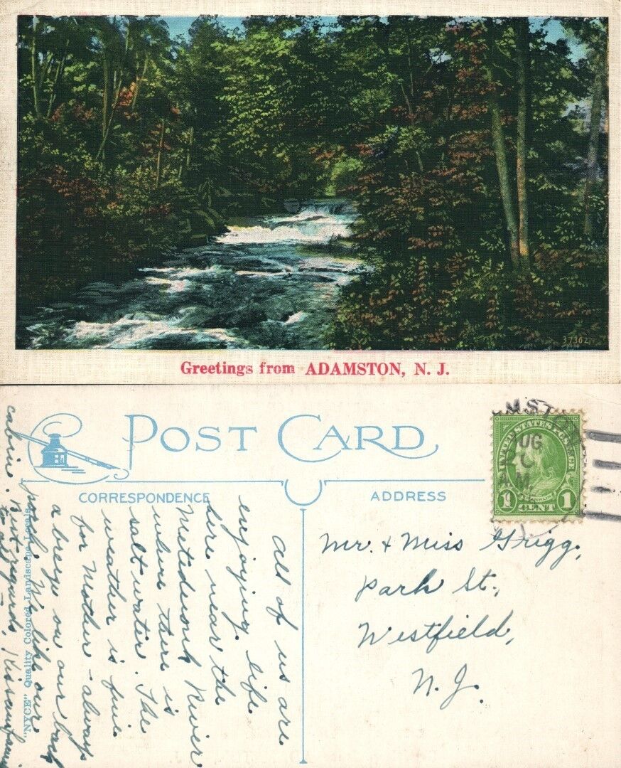 ADAMSTON N.J. ANTIQUE POSTCARD