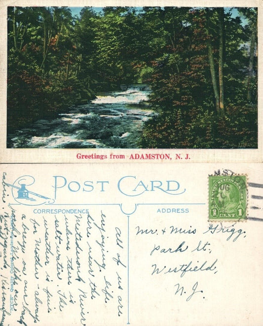 ADAMSTON N.J. ANTIQUE POSTCARD